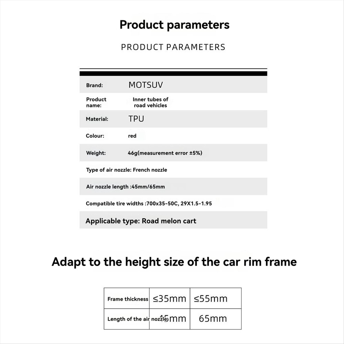 T34C  TPU Inner Tube for 700C  - Gravel Bike Tires recension och pris