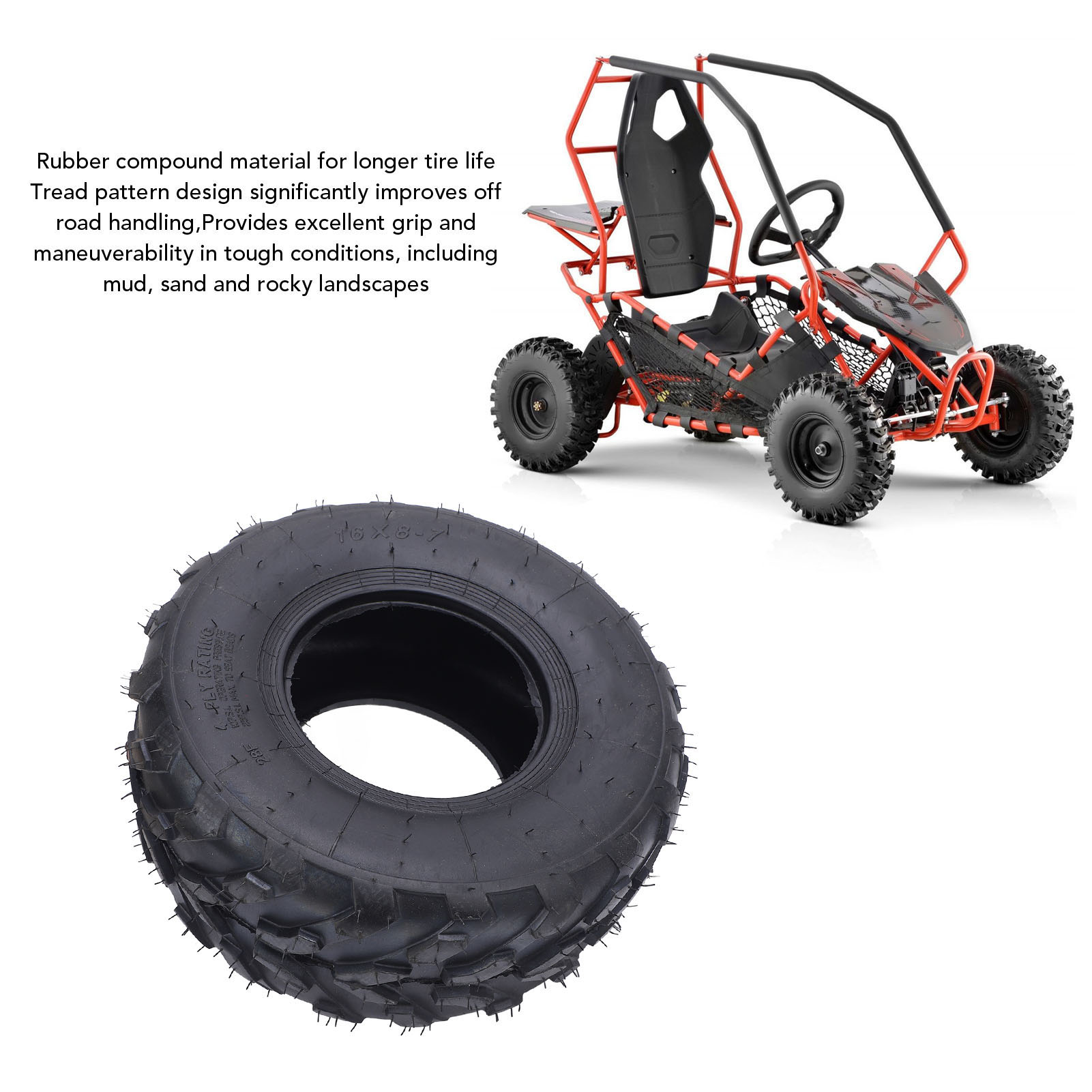 16x8-7 ATV Tire 7 Inch Rubber  - Road Bike Tire recension och pris