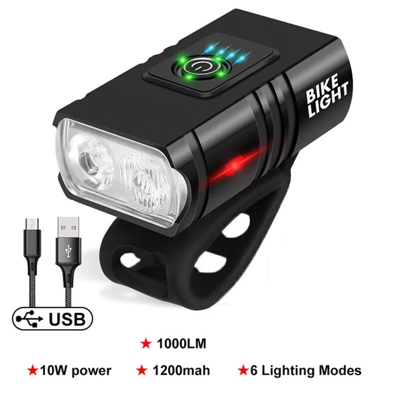 Bicycle LED Headlight T6S, USB - Cycling Gear Charging Station recension och pris