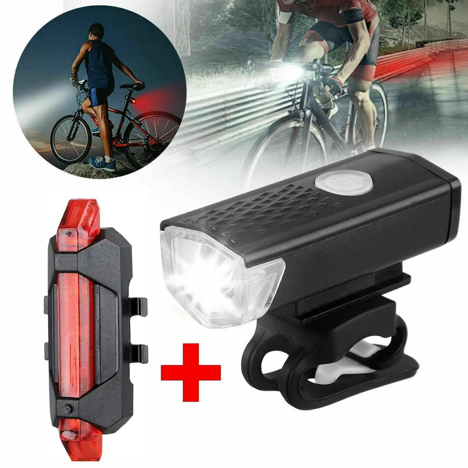 MTB Bike Front Lights USB LED  - Cycling Gear Charging Station recension och pris