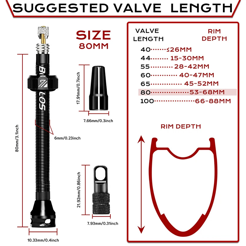 BUCKLOS Bicycle Tubeless Valve - Gravel Bike Tires recension och pris