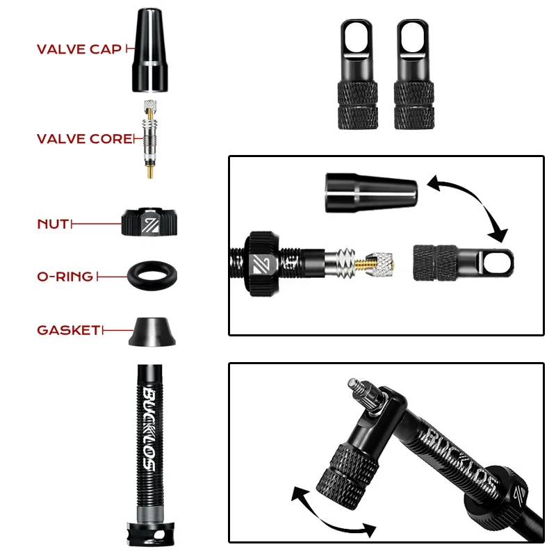 BUCKLOS Bicycle Tubeless Valve - Gravel Bike Tires recension och pris