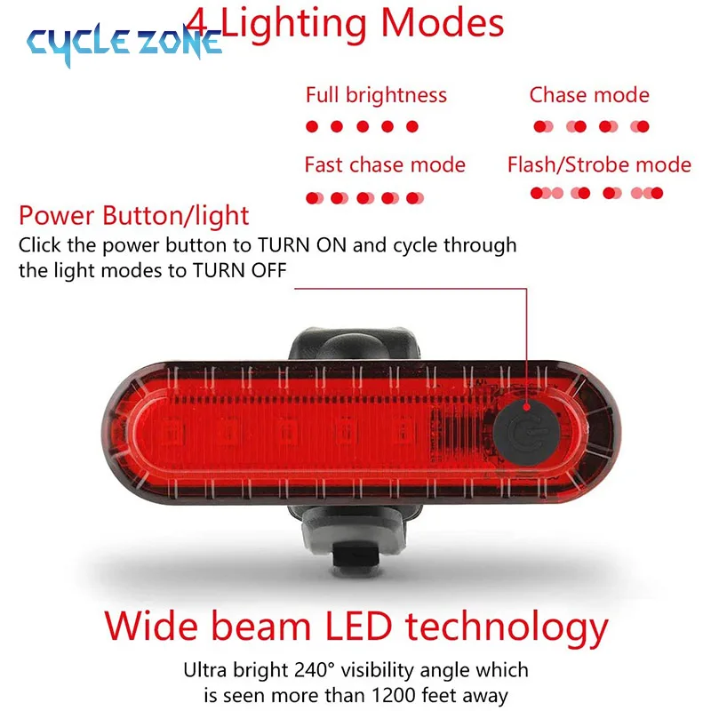 Bike Tail Light USB Rechargeab - Cycling Gear Charging Station recension och pris